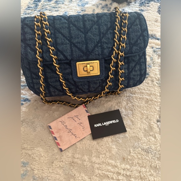 Karl Lagerfeld Handbags - Karl Lagerfeld Denim Agyness Quilted Crossbody Bag